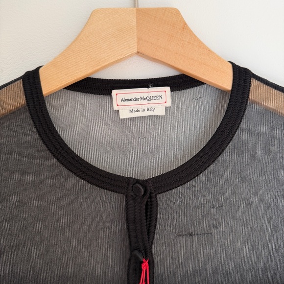 NWT Alexander McQueen Black Sheer Cardigan - Picture 2 of 10
